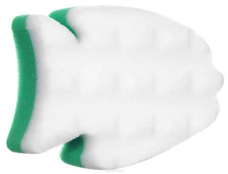 Купить Курносики Мочалка с массажным слоем Рыбка цвет зеленый белый