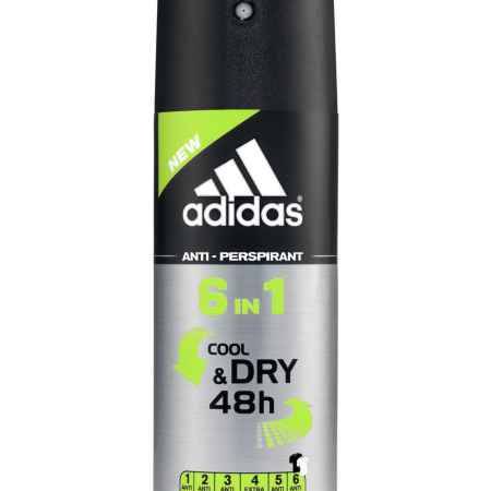 Купить Аdidas 6in1 Cool&Dry Anti-Perspirant дезодорант антиперспирант спрей 6 в 1 для мужчин 150 мл