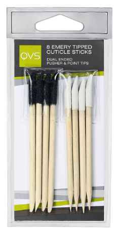 Купить QVS Палочки для кутикулы с абразивным наконечником 8 EMERY TIPPED CUTICLE STICKS, 8 шт