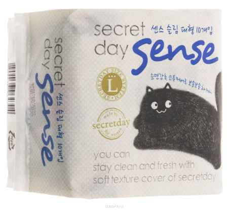 Купить Secret Day Ультратонкие дышащие органические прокладки Secret Day Sense Large 10 шт.(28cm)