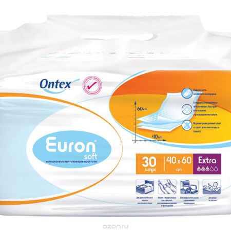 Купить Euron Простыни впитывающие Soft Extra 40х60 см 30 шт