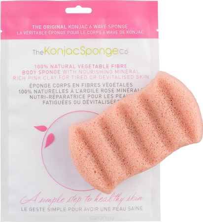 Купить The Konjac Sponge Co Спонж для мытья тела 6 Wave Body - Pink Clay