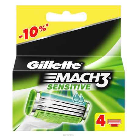 Купить Сменные кассеты для бритья Gillette Mach 3 Sensitive, 4 шт.