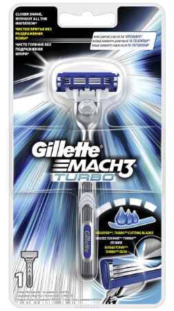Купить Gillette Бритва Mach3 Turbo, c 1 сменной кассетой