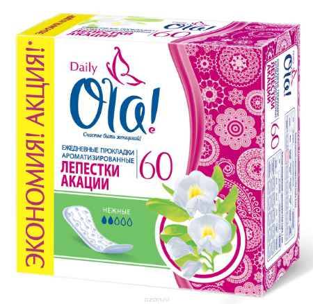 Купить Ola! Daily DEO (Лепестки акации) Прокладки, 60 шт