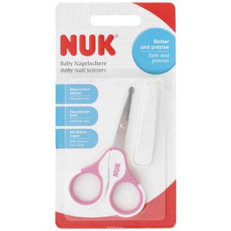 Купить NUK Детские ножницы, цвет: розовый, белый, длина 10 см